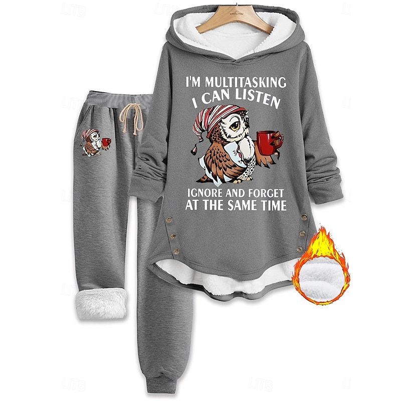 Women's Daily Hoodie Long Sleeve Hooded Graphic Letter Drawstring Print Casual Daily Black Pink Blue Fall Regular Fit