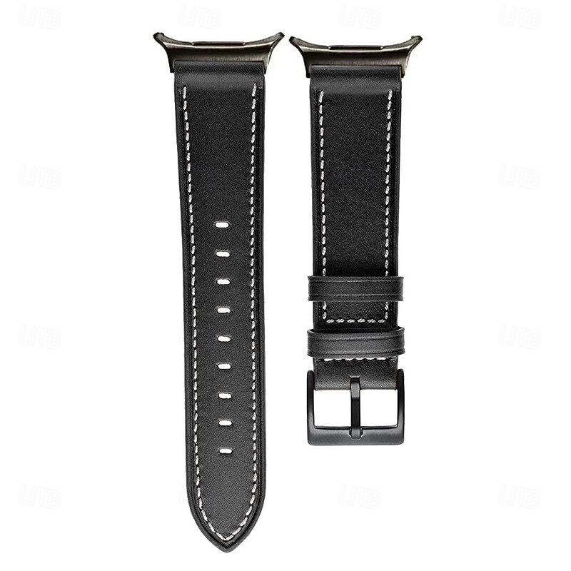 Watch Band for Samsung Galaxy Watch 8 40/44mm Watch 8 Classic 46mm PU Leather Replacement  Strap Adjustable Stainless Steel Buckle Leather Link Wristband4