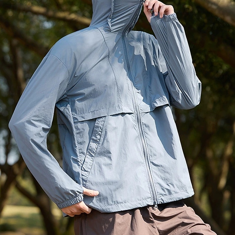 Women's Casual Jacket Sun Protection Comfortable Zipper Pocket Fashion Outdoor Plain Going out Weekend Zipper Regular Hooded Regular Fit Long Sleeve Outerwear Blue Purple Green Fall Winter4