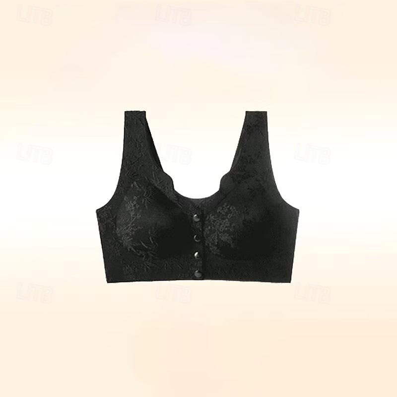 Women's Plus Size Lace Lingerie Bra BacklessNightwearPOLY Spandex Jacquard Black Purple Green Beige Spring & Summer Fall & Winter2