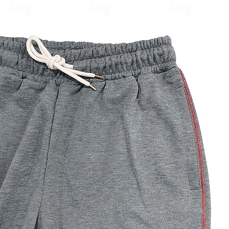 Men's Sweatpants Trousers Baggy Pants Open Bottom Sweatpants Drawstring Elastic Waist Plain Moisture Wicking Breathable Full Length Sports Outdoor Casual Daily Fashion Streetwear Black Red4