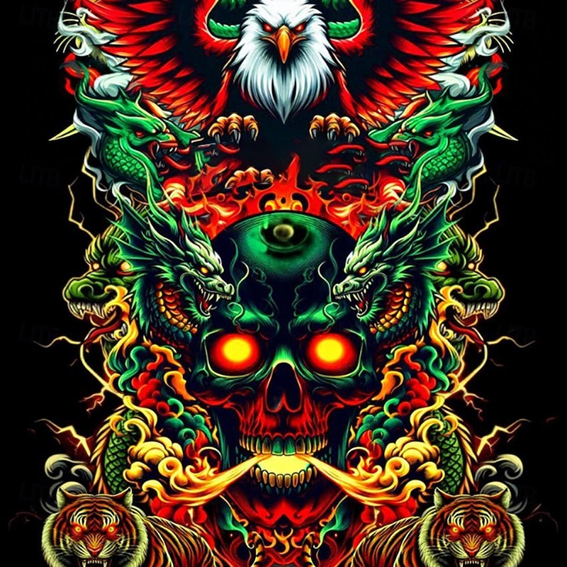 Halloween Men's Devil T Shirt Short Sleeve T shirt 3D Print Crew Neck Shirt Exaggerated Designer Horror Party Street Holiday Red Blue Green Summer Spring All Seasons Clothing Apparel S M L XL XXL XXXL4