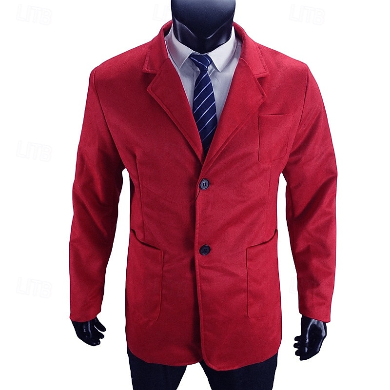Men's Blazer Business Cocktail Party Wedding Party Fashion Casual Spring Fall Polyester Plain Pocket Buttons Comfortable Single Breasted Blazer Black Red Green Gray2