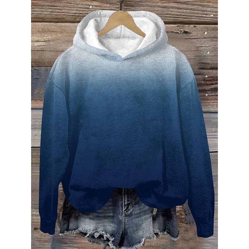 Women's Pullover Hoodie Sweatshirt Graphic Streetwear Casual Long Sleeve Hooded Regular Tops Street Holiday Pocket Print Wine Navy Blue Blue Purple Gray Fall Winter4