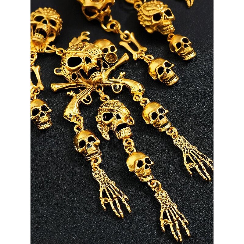 Women's Halloween Skull and Skeleton Necklace Set - Delicate Skull and Bones Pendant - Perfect for Halloween Parties and Costumes4