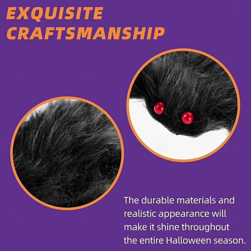 2pcs Halloween Large Spider Decorations 78" Halloween Outdoor and Indoor Decorations,,Scary Large Spider Props for Yard Lawn,Halloween Party Decorations,Haunted House Decor,Black3