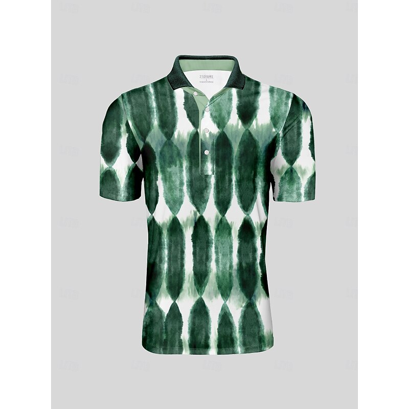 Men's Golf Polo Shirt Green Short Sleeve Top Golf Attire Clothes Outfits Wear Apparel