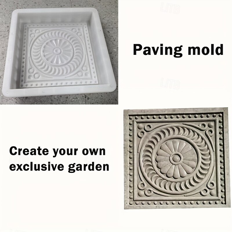 DIY Stepping Stones Mold - Square Paving Mold, Plastic Concrete Cement Mold - Garden Landscape Brick Pedal Making Tools2