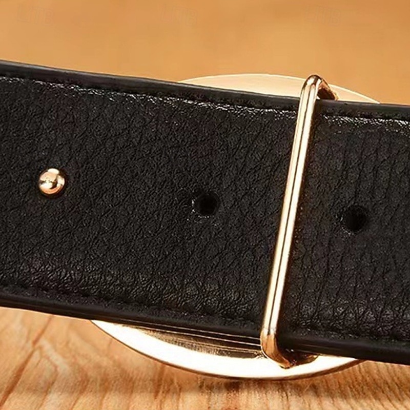 Men's Belt Waist Belt Silver Gold PU Leather Alloy Durable Adjustable Dragon Outdoor Daily3