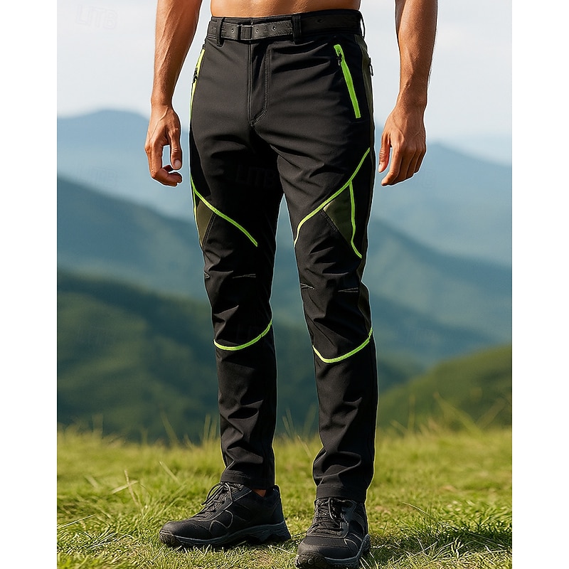 Men's Hiking Pants Trousers Waterproof pants Softshell Pants Outdoor Regular Fit Waterproof Windproof Bottoms Pocket Army Green Green Camping / Hiking Running S M L XL XXL4