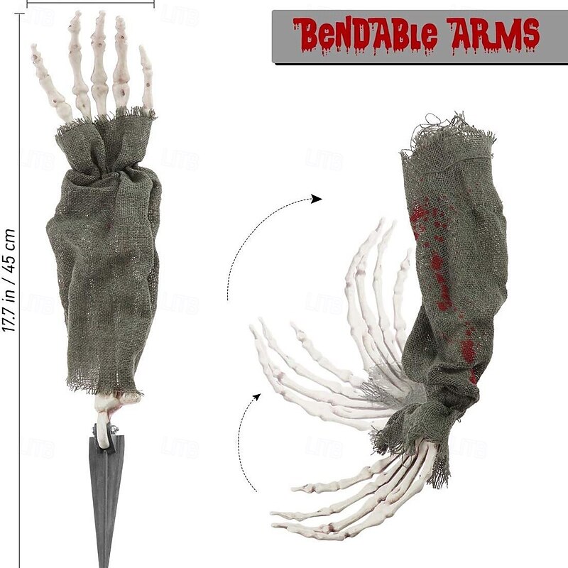 Halloween Skull Decoration Arms Stakes for Indoor and Outdoor Garden Skull and Skeleton Lawn Graveyard for Halloween Decoration2