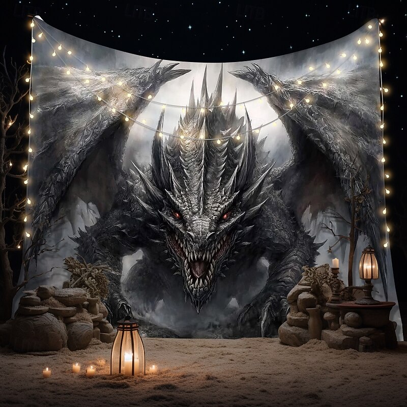 Tapestry Banners Wall Hangings Dragon 3D Print Animal Fantasy Party Dorm Shooting Backgrounds Home Decor3