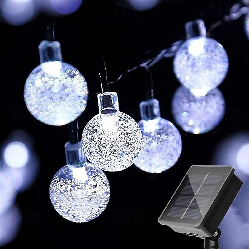 6m String Lights 30 LEDs EL 5mm 1Set Mounting Bracket 1 set Warm White Cold White Multi Color Creative String Lights Holiday Lights Solar Party Outdoor Solar Powered3