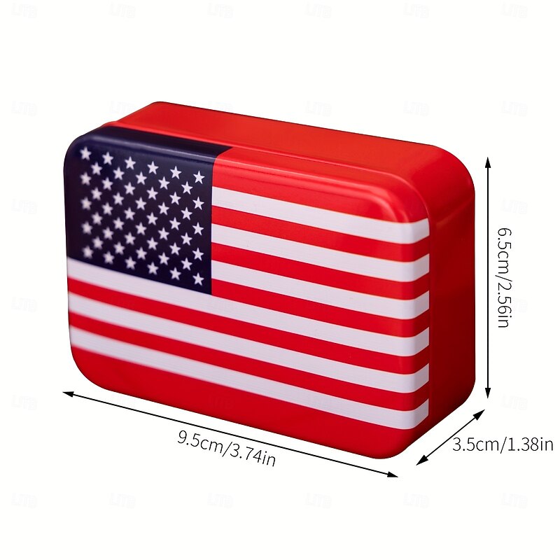 Christmas Cookie Tins with Lids for Gift Giving Xmas Tin Containers Rectangular Metal Candy Box Storage Jar American Flag Design Holiday Treat Container Festive Decoration Accessory3