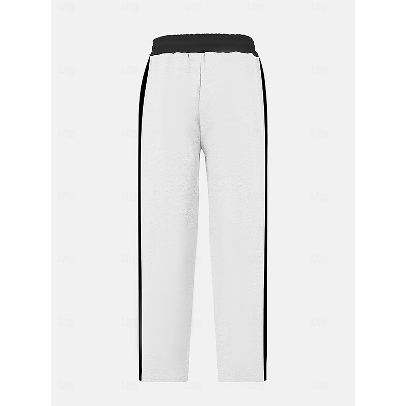 Men's Sweatpants Wide Leg Sweatpants Trousers Baggy Pants Open Bottom Sweatpants Drawstring Side Stripe Elastic Waist Plain Moisture Wicking Breathable Full Length Outdoor Casual Daily Vacation4