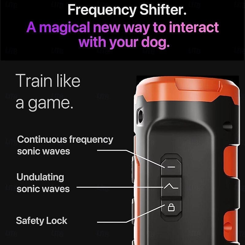 Dog Bark Deterrent Device 3X Ultrasonic Anti Barking 6 Training Modes 23 FT Range Barks With Flashlight Safe & Humane Rechargeable Compact Bark Control for Dogs3