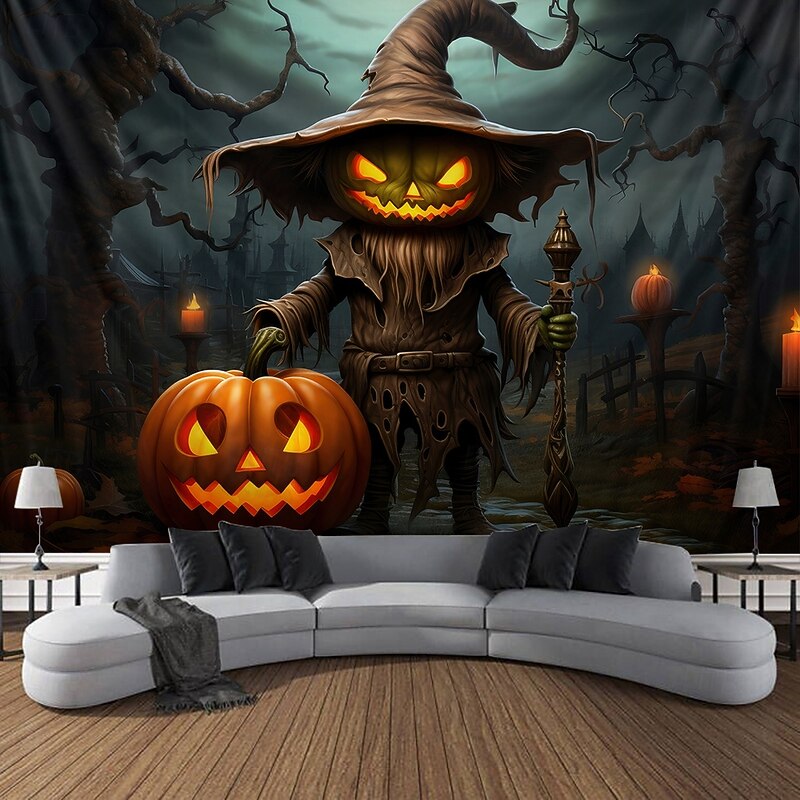 Halloween Tapestry Banners Blanket Pumpkin Scarecrow Fantasy Dark Punk Gothic Style Party Dorm Shooting Backgrounds Home Decor