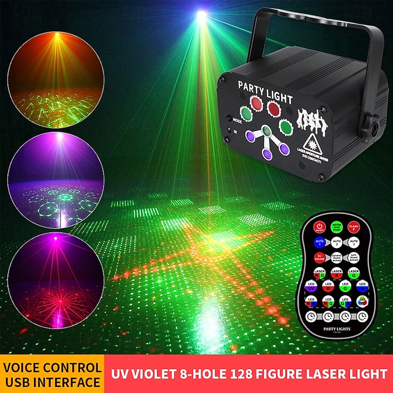 Party Lights Dj Disco Ball Light with Pattern Projection and Sound Activated RGB Colored Strobe Stage Lighting for Parties Indoor Dance Birthday Rave Bar Karaoke Christmas Wedding Show Club4