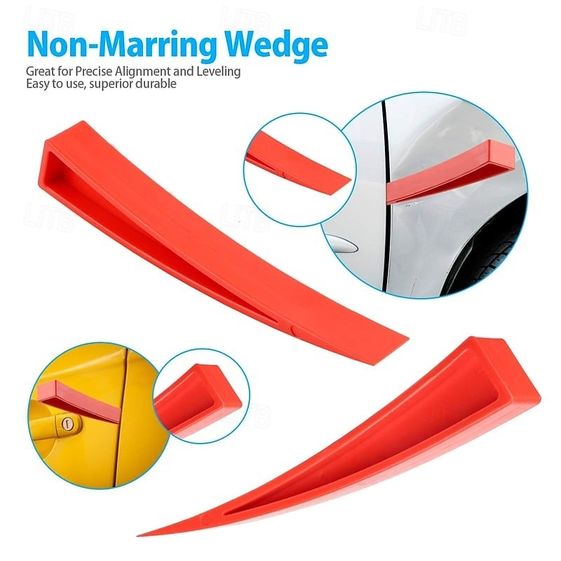 Terminatey Car Tool Kit Dent Repair Door Maintenance Tools Stainless Steel Rods Interior Trim Removal Pry Wedges Installation Positioning Automotive Repair Accessory Set4