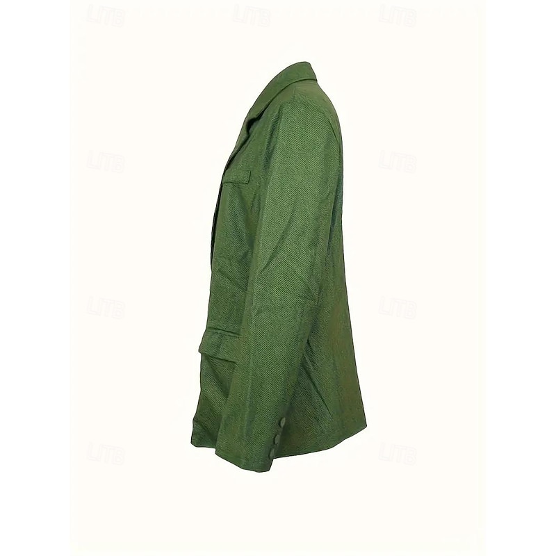 Men's Wedding Business Tweed Suits Notch Lapel Green Formal Herringbone Tailored Fit 3 Piece Single Breasted One-button2