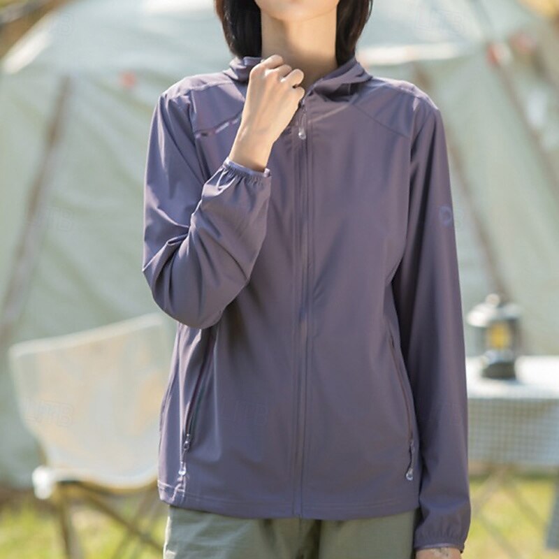 Women's Outdoor Jacket Hiking Jacket UV Protection Jacket Outdoor Sun Protection Quick Dry Hiking Outfits Hiking Clothes Summer Top Camping / Hiking / Caving Running White Pink Purple