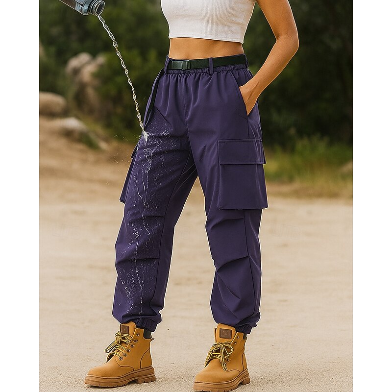 Women's Cargo Pants Hiking Pants Trousers Outdoor Regular Fit Waterproof Windproof Bottoms Pocket Black White Camping / Hiking Running S M L XL XXL2