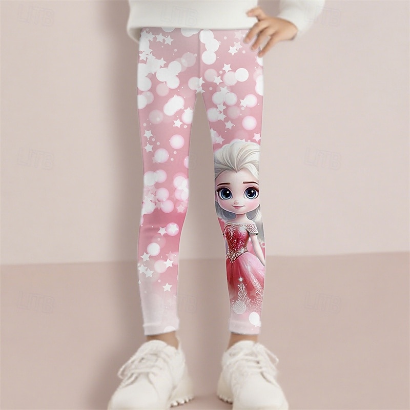 Girls' 3D Cartoon Pants Leggings Spring Fall Cute Basic Kids 4-12 Years Outdoor Casual Daily Regular Fit