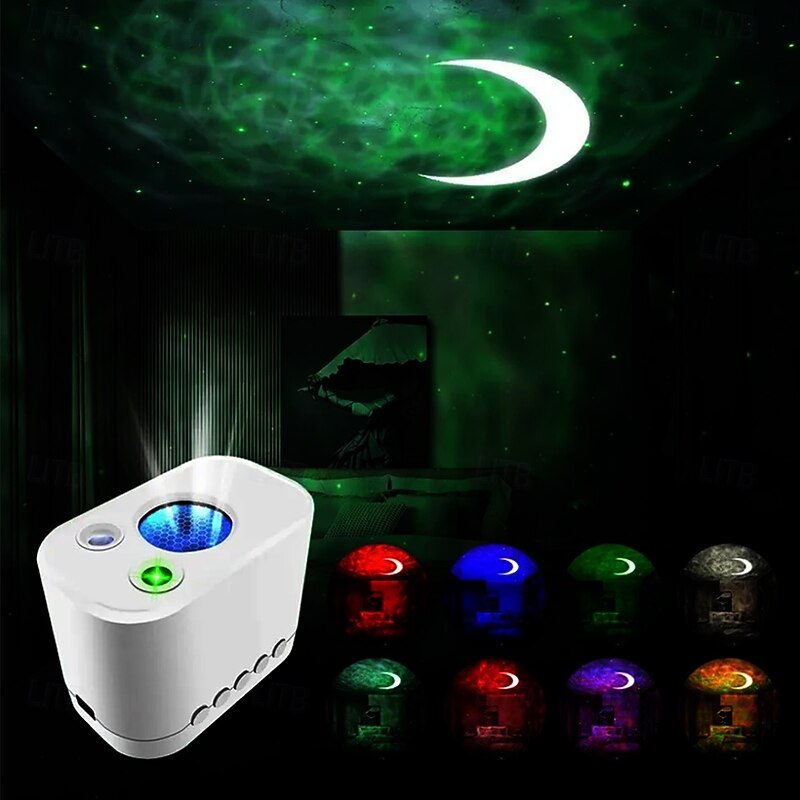 Star Projector Night Lamp - USB Powered Celestial Projection Light for Bedroom Atmosphere Adjustable Brightness LED Night Light