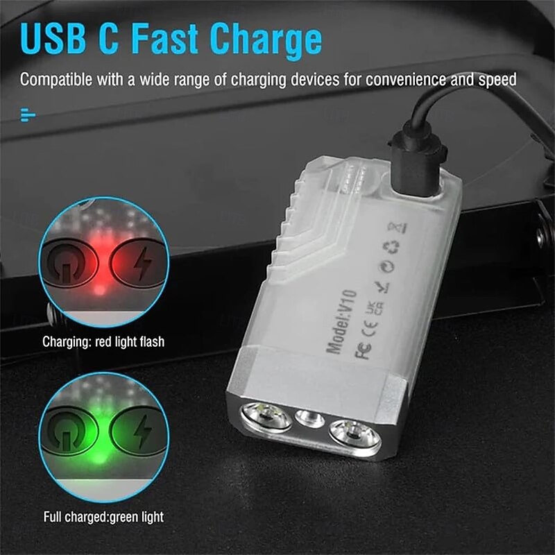 Mini LED Flashlight, Small Powerful EDC Flashlight with Red Uv Blue Light, Magnetic Mini Keychain Flashlight, Rechargeable Waterproof Flashlights for Camping4