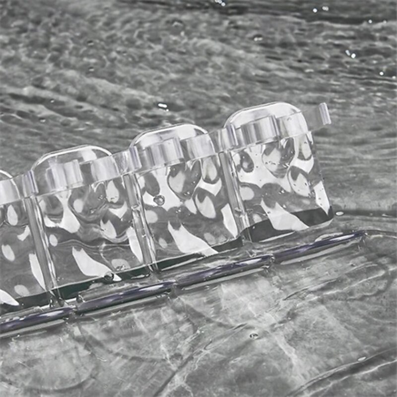 Row Plastic Wall Rack 2 Set (10 Pieces), Adhesive Ripple Storage Shelf, No Drilling Wall-Mounted Organizer for Door, Mirror, or Cabinet3