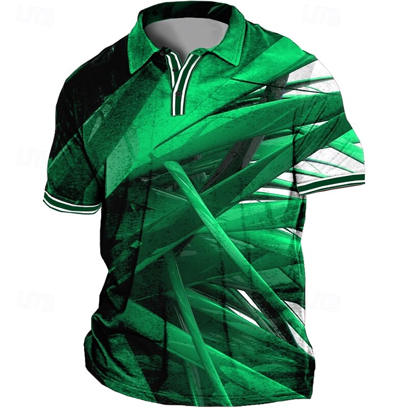 Men's Plus Size Polo Shirt Big and Tall Geometic Turndown Print Short Sleeve Spring & Summer Sports Fashion Streetwear Designer Outdoor Street Tops3