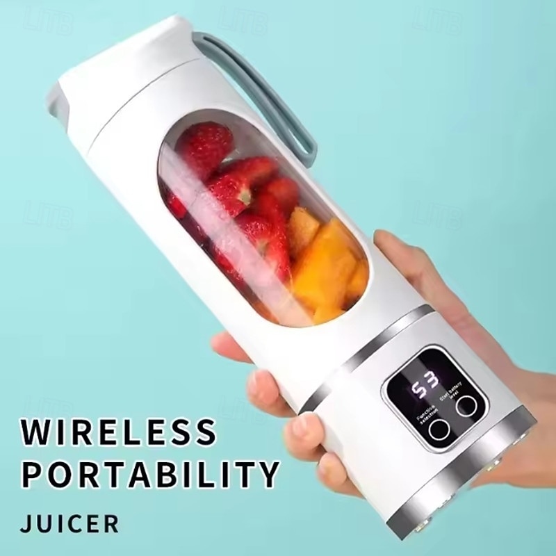 New Household Charging MINI Crushed Ice Electric Juicer Powerful Motor 450ML Large Capacity Digital Display Juice Cup3