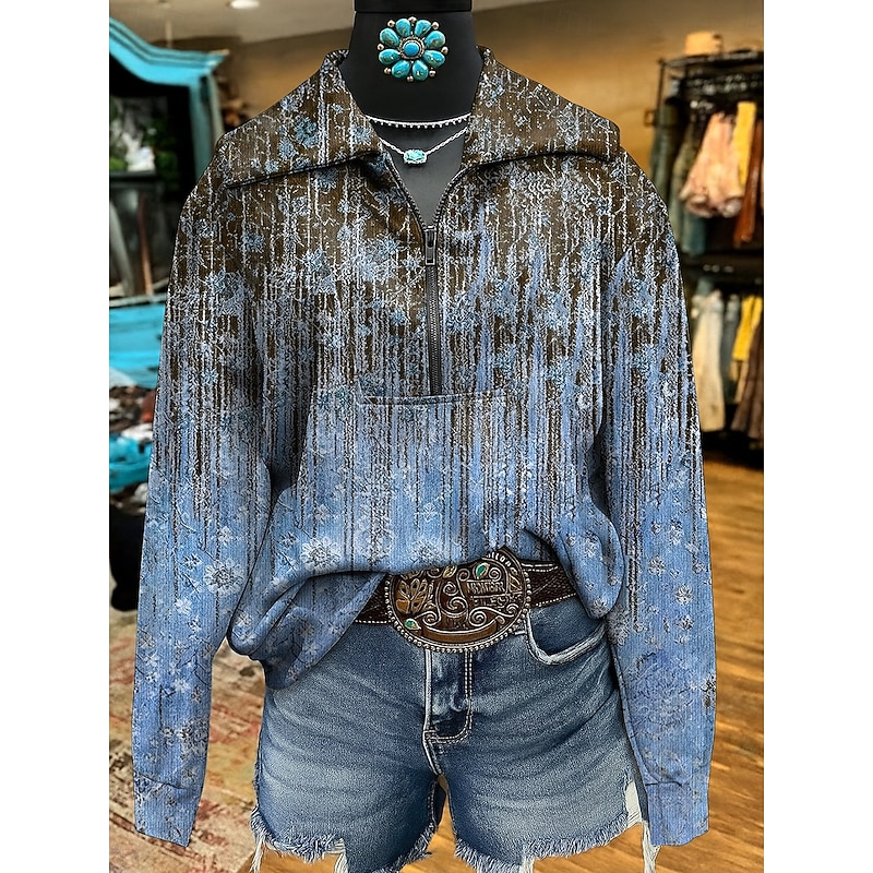 Women's Sweatshirts Graphic Geometric Casual Long Sleeve V Neck Regular Tops Street Dailywear Casual Red Blue Purple Khaki Fall3