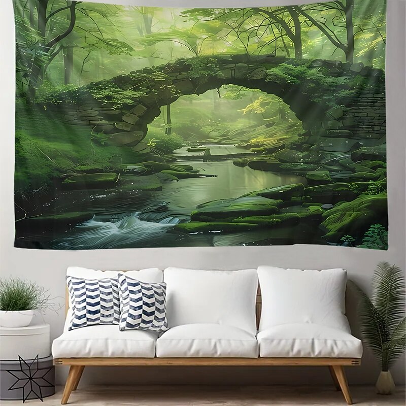 Tapestry Blanket Wall Hangings Forest 3D Print Rustic Cottagecore Bedroom Living Room Dorm Home Decor4