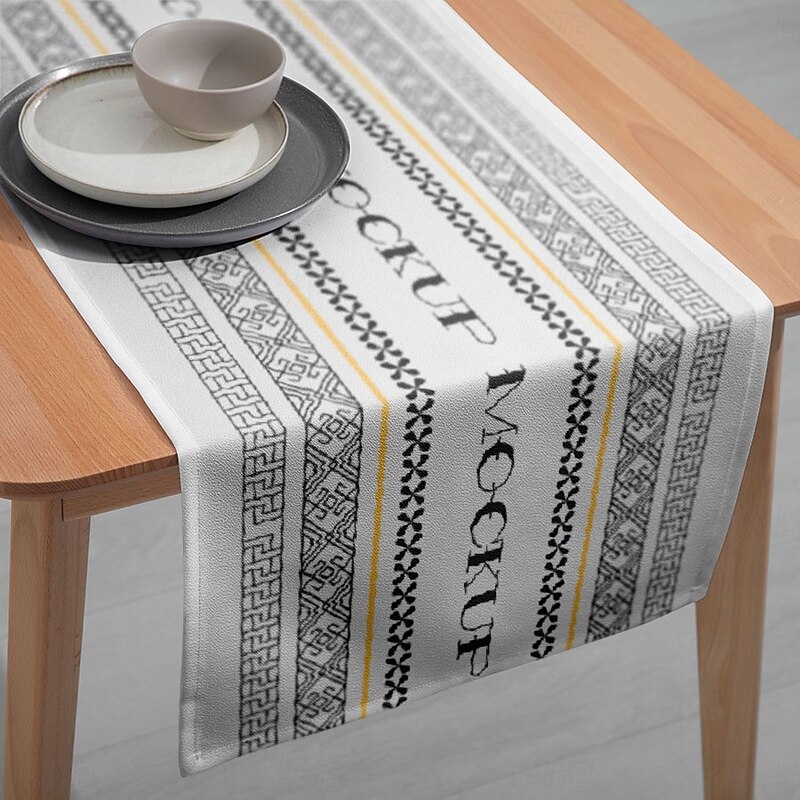 1Pc Rectangular Digital Printed Table Runner – Simple and Elegant Table Flag for Dining Table, Banquet, Wedding, and Home Decoration3