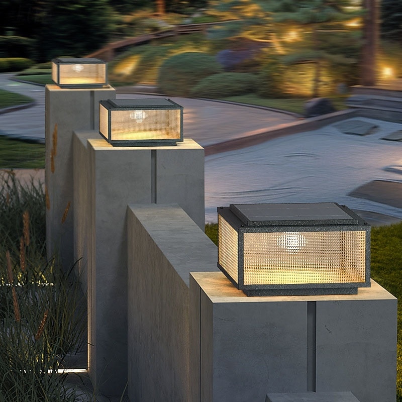 LED Outdoor Post Lights Warm White 30cm Nordic Style Outdoor Column Lights Fence Post Cap Lights Waterproof IP54 for Deck Suitable for Door Stone Pillars Garden lamp Post