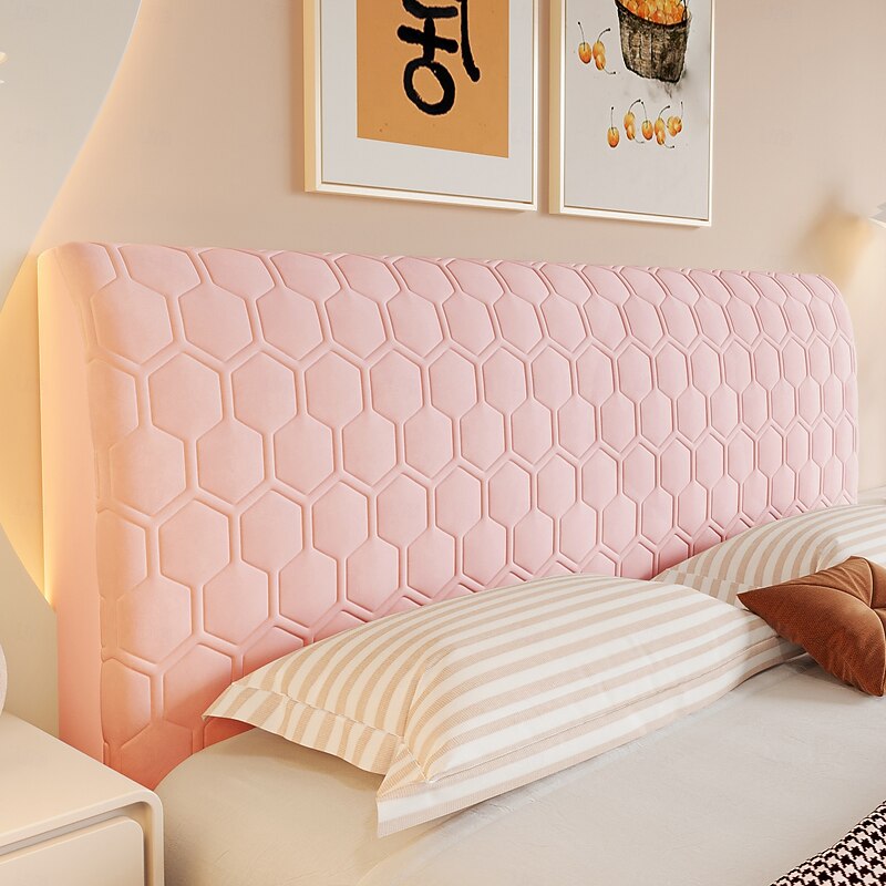 1 Piece Latex Hexagonal Headboard Cover, Universal Elastic Protective Slipcover, Simple Dustproof Backrest Cover for All Seasons4