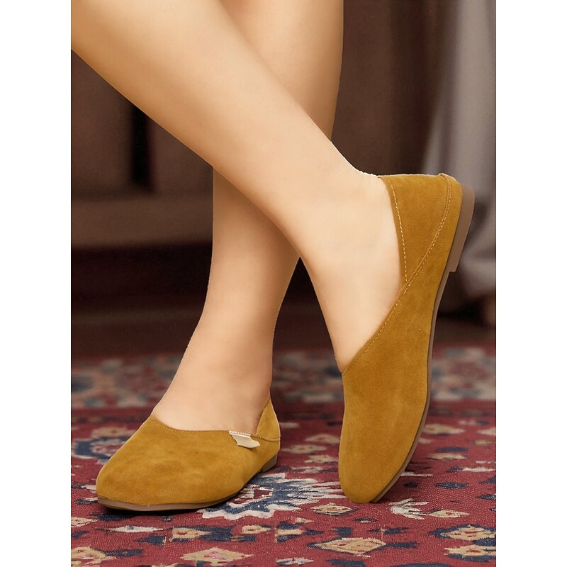 Women's Wide Toe Two-Way Flat Shoes – Soft Faux Suede, Convertible Backless Design, Casual Comfort Footwear for Home, Travel & Daily Wear4