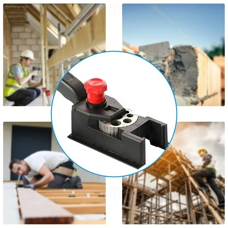 Dowel Drill Guide Woodworking Hole Drilling Positioning Jig Tool DIY Woodworking 3 to 12mm Drill Bit Stop Collar Set Precision Alignment Clamp Fixture2