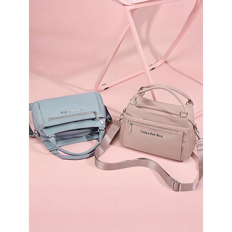 Women's large capacity multi-compartment storage lightweight waterproof nylon crossbody bag with adjustable shoulder strap, Casual style, Suitable for daily use and going out3