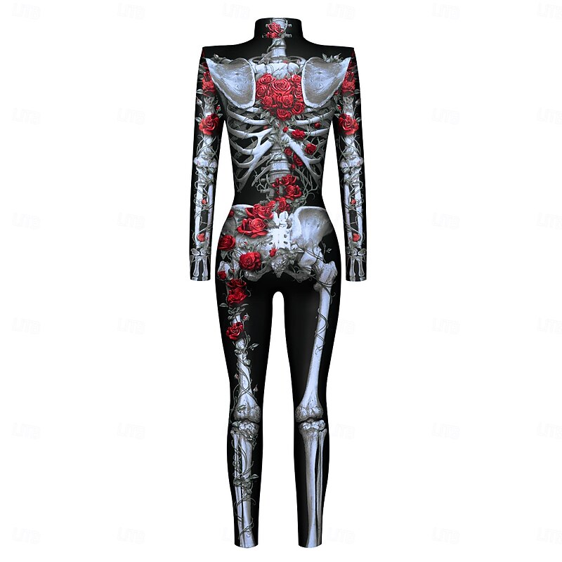 Patterned Zentai Suits Cosplay Costume Bodysuit Printing Skeleton Skull Carnival Costume Full Body Suit Men's Women's Boys' Sexy Costume Halloween Costume for Performance Party Masquerade Kid's3