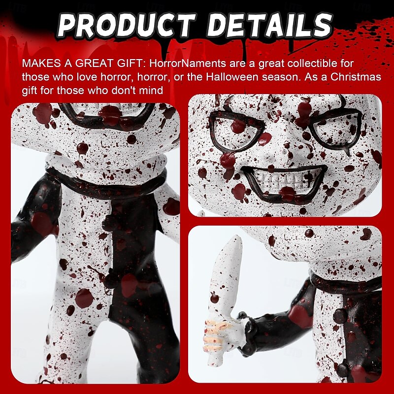 Art The Clown Figure Terrifier Statue Horror Movie Action Figures Killer Clown Bust Sculpture Terrify Merch Collectible Home Office Garden Decor2