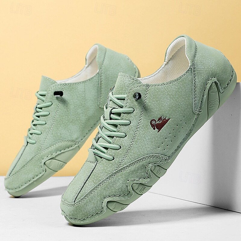 Men's Green Suede Sneakers – Lightweight Casual Sports Shoes for Walking, Travel, and Streetwear Outfits2