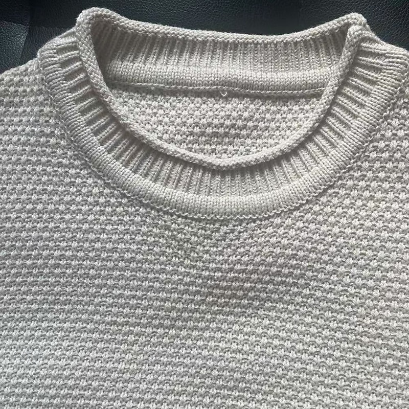 Men's Pullover Sweater Jumper Casual Sweater Knit Sweater Ribbed Waffle Knit Tunic Knitted Plain Crewneck Fashion Casual Vacation Daily Wear Clothing Apparel Fall Winter Black Royal Blue S M L2