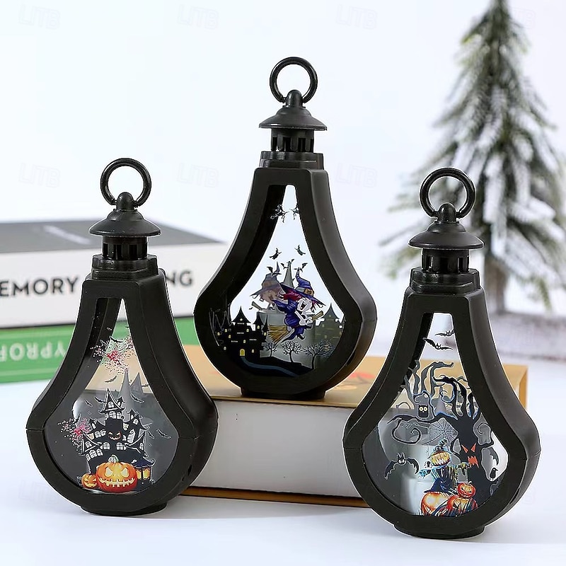 1 Pc Halloween decoration desktop ornament, atmosphere light pendant, LED candle, wind light, party decoration props2
