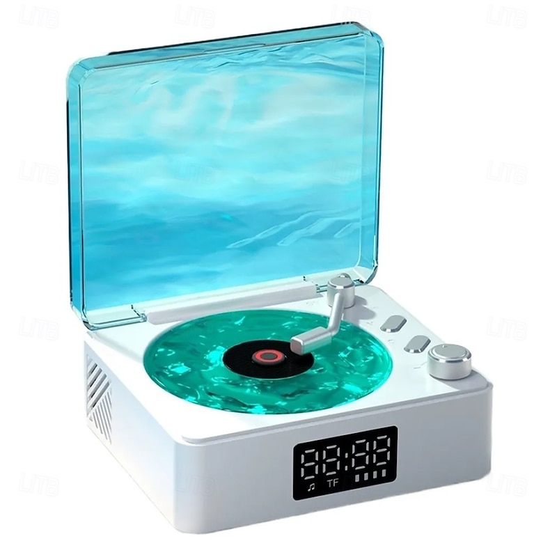 Vinyl Player Bluetooth Speaker  Portable Vintage Vinyl Speaker with Adjustable Light and Time for Bedroom Party2