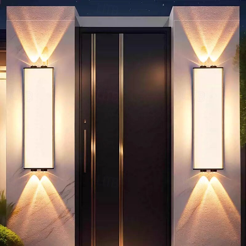 Outdoor LED Wall Lamp Acrylic Metal Line Design Waterproof Lighting Indoor Marble Wall Light Modern Bedroom Warm White Light 1PC2
