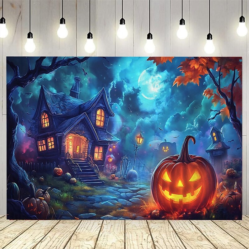 Halloween Backdrop Gothic Castle Staircase Tapestry, Dark Fantasy Medieval Architecture Wall Hanging with Candlelight, Haunted Mansion Decor for Halloween Party, Bedroom, Living Room,  2025 Halloween Large Polyester Fabric Wall Art2