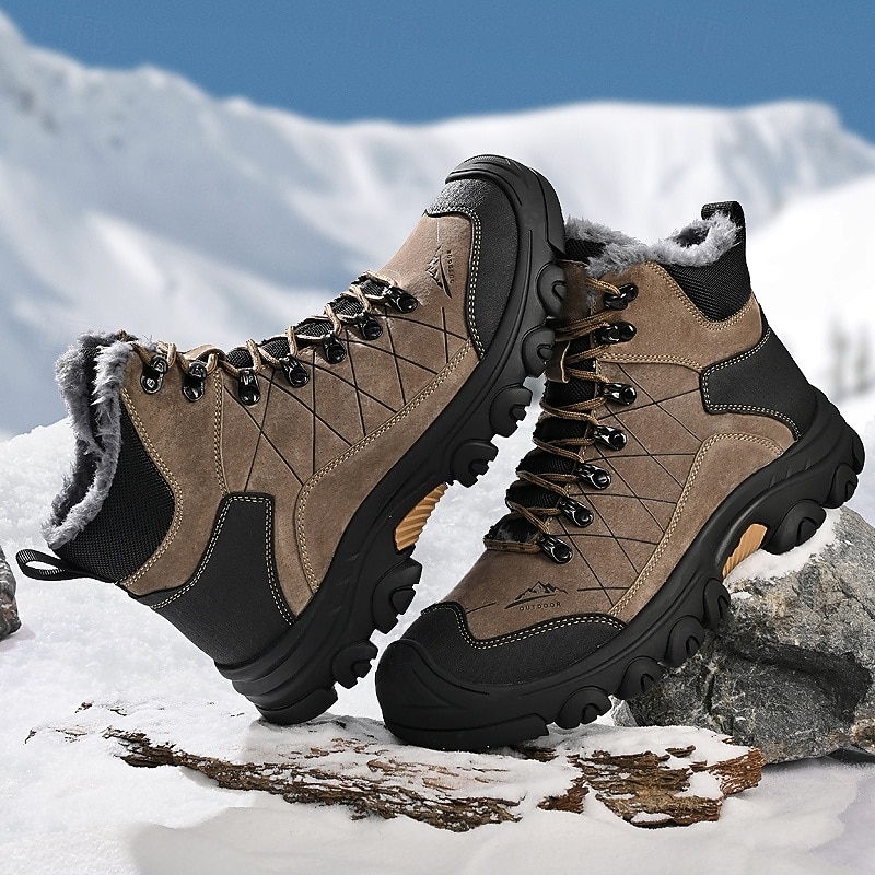 Men's Winter Tactical Boots with Fur Lining – Warm Waterproof Military Hiking Boots for Outdoor Survival, Camping and Cold Weather3