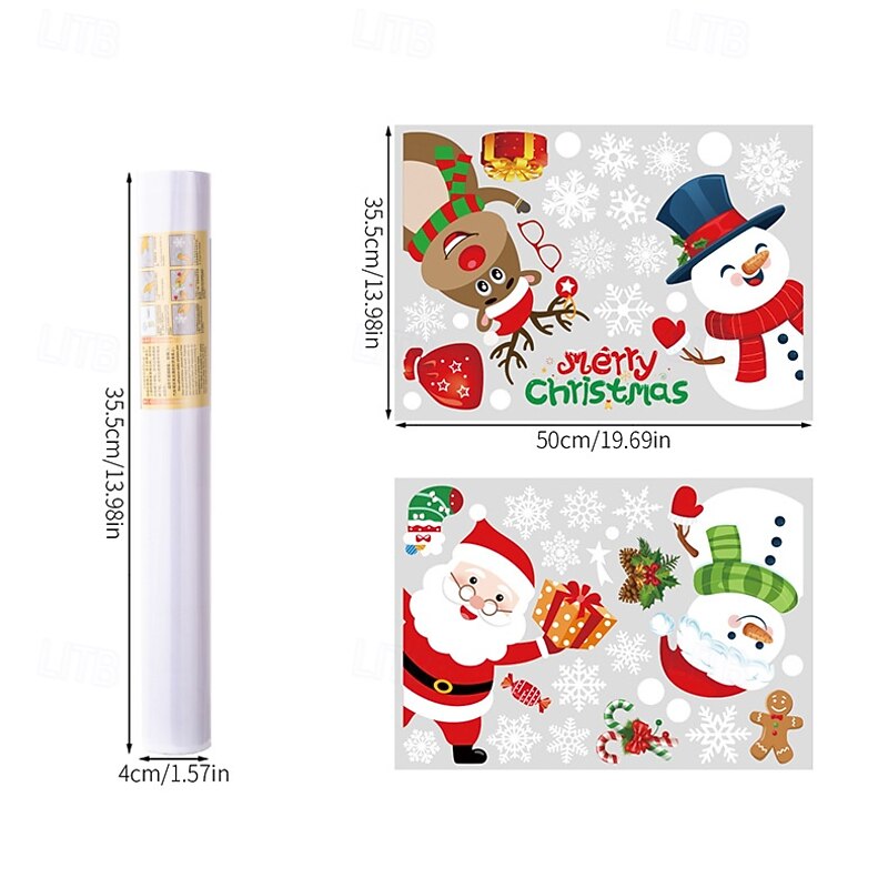 Christmas Window Clings Wall Sticker, Snowflake Window Stickers, Removable No-Trace Christmas Decorations, Holiday Atmosphere Decor4